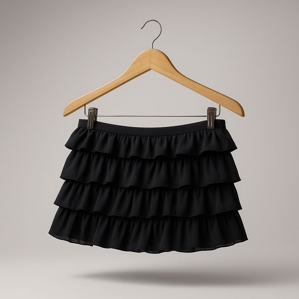 UO x Out From Under Cammy Ruffle Trim Micro Skort Womens Sz Small Tap Shoe Black - Picture 13 of 16